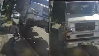 നിയന്ത്രണം വിട്ട ട്രക്ക് ഇടിച്ച് തെറിപ്പിച്ചു, മരണത്തിൽ  നിന്ന് ജീവിതത്തിലേക്ക്, വൈറൽ വീഡിയോ