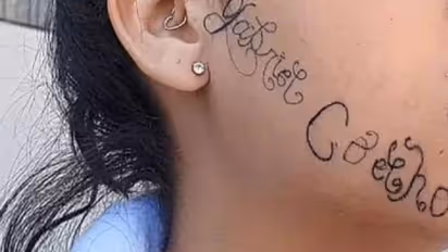 മുൻകാമുകിയോട് പക, തന്റെ പേര് അവളുടെ മുഖത്ത് ടാറ്റൂ ചെയ്ത് യുവാവ്