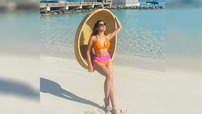 பல வண்ண நீச்சல் உடை..கதிகலங்க வைக்கும் தனுஷ் பட நடிகை!