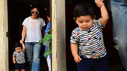   Kareena  Kapoor ಕೈ ಹಿಡಿದು ಪುಟ್ಟ ಪುಟ್ಟ ಹೆಜ್ಜೆಯಿಡುತ್ತಿರುವ Jeh  Ali Khan