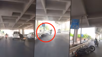 Shocking road rage caught on cam; Car collides biker