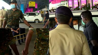 മുഖ്യമന്ത്രിയെ മാധ്യമങ്ങളിൽ നിന്ന് രക്ഷിക്കാൻ വിമാനത്താവളത്തിൽ കയർ കെട്ടി സുരക്ഷയൊരുക്കി പൊലീസ്