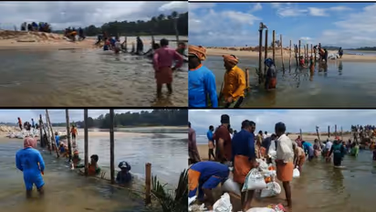 കാസർകോട് ചിത്താരി പുഴ ഗതിമാറി ഒഴുകി; കഠിനാധ്വാനം നടത്തി പുഴയ്ക്ക് നേർവഴി കാട്ടി നാട്ടുകാർ