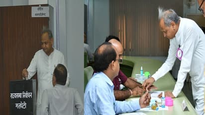 राज्यसभा का रण : राजस्थान में सीएम गहलोत ने डाला पहला वोट, कहा- हमने फेल कर दिया बीजेपी का प्लान