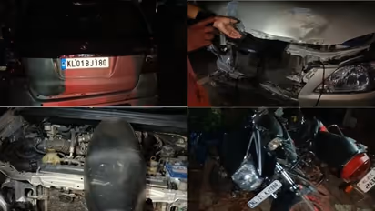 തിരുവനന്തപുരത്ത് ഇന്നോവ കാർ 11 ഇരുചക്ര വാഹനങ്ങൾ ഇടിച്ച് തെറിപ്പിച്ചു, വഴിയാത്രക്കാരനും പരിക്ക്