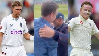 గ్రౌండ్ లో కొడుకుల శతక గర్జన.. స్టేడియంలో తండ్రుల ఆలింగనం.. వైరల్ వీడియో