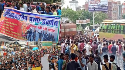 बिहार में 'अग्निपथ' का विरोध: कहीं ट्रेन रोकी, कहीं फेंके पत्थर, होर्डिंग-बोर्ड उखाड़े, हाइवे जाम,देखें Photos
