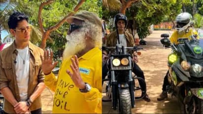 সদগুরু জগ্গি বাসুদেবের সাথে সাইকেল চালালেন সিদ্ধার্থ মালহোত্র