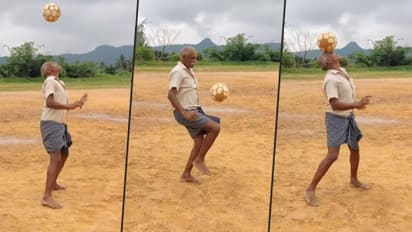 Watch: Elderly Kerala man juggles football like a pro