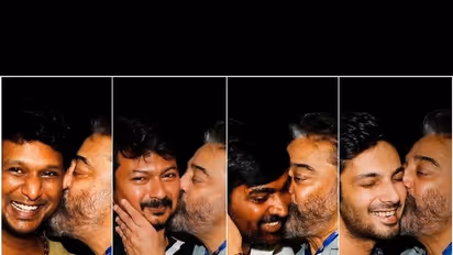 விஜய் சேதுபதிக்கு முத்தமிட்டு நன்றி சொன்ன கமல்..வெளியான நெகிழ்ச்சி போட்டோஸ்!