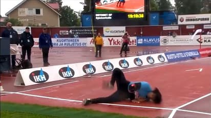 റെക്കോര്‍ഡ് എറിഞ്ഞിടാനുള്ള ശ്രമത്തിനിടെ കാല്‍വഴുതി വീണ് നീരജ്, നെഞ്ചിടിച്ച് ആരാധകര്‍, വീഡിയോ