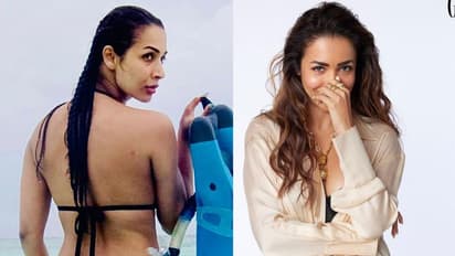 బికినీ వేసుకొని అలాంటి ఫోజు, ఇక పూర్తిగా తిరిగితే పరిస్థితి ఏంటో... మత్తెక్కిస్తున్న మలైకా తడిసిన అందాలు!