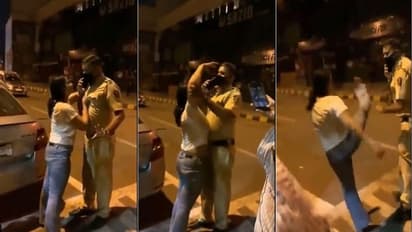 వామ్మో.. తాగింది, ఊగింది.. పోలీసును పట్టుకుని బాదింది.. మద్యంమత్తులో రెచ్చిపోయిన యువతి.. వీడియో వైరల్..