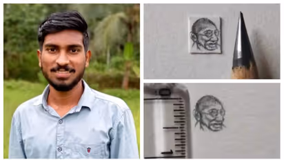 ആറ് മില്ലീമീറ്റര് നീളത്തില് വരച്ച ഗാന്ധിജിയുടെ ചിത്രത്തിലൂടെ റെക്കോര്ഡ് തീര്ത്ത് അനുരൂപ്