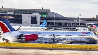 అమెరికా: ఎయిర్‌పోర్ట్‌లో విమానం క్రాష్ ల్యాండింగ్ , మంటలు.. అందులో 126 మంది