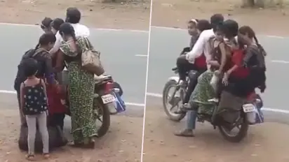 Watch: Man carries 6 people on bike, netizens call it 'family trip'