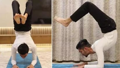 হাতের ওপর গোটা শরীরের ভর-মাথার ওপরে দুই পা, ২৯ মিনিট ধরে বৃশ্চিক আসনে থেকে বিশ্বরেকর্ড যুবকের