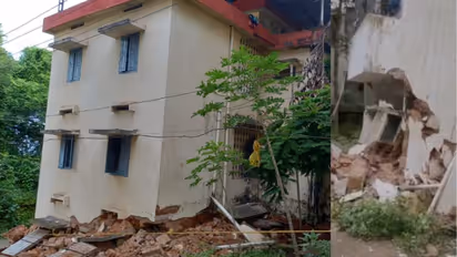 ഗുരുവായൂർ ദേവസ്വം ക്വാർട്ടേർസ് ഇടിഞ്ഞ് താഴ്ന്നു; വൻ ദുരന്തം ഒഴിവായത് തലനാരിഴയ്ക്ക്