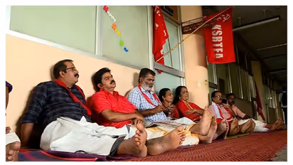 കെഎസ്ആർടിസി സമരം ; ഓഫിസിന് മനുഷ്യപ്പൂട്ടിട്ട് സിഐടിയു, ഉപരോധം തീർത്ത് ഐഎൻടിയുസി; നാളെ മന്ത്രിതല ചർച്ച