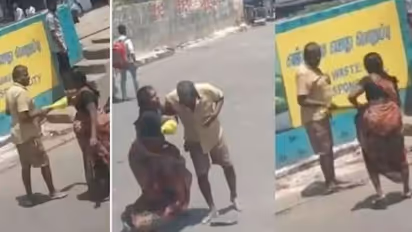 தலைக்கேறிய போதை.. தெளியாத மப்பு.. ஆண் ஒருவரை அடித்து.. ஆபாசமாக பேசி வாண்டடாக வம்பிழுத்த குடிமகள்.!