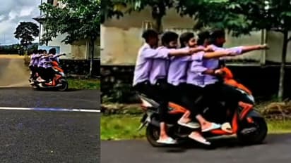 ഒരു സ്കൂട്ടറില് അഞ്ച് പേര്: വിദ്യാർത്ഥികൾക്ക് മോട്ടോർ വാഹന വകുപ്പിന്റെ ശിക്ഷ, രണ്ട് ദിവസം സാമൂഹ്യസേവനം