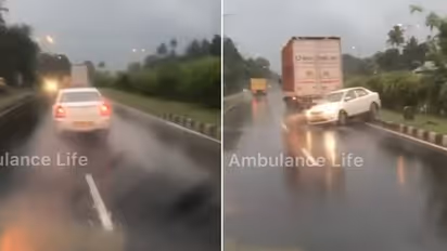 ಮಾಡಿದ್ದುಣ್ಣೋ ಮಾರಾಯ: ಆ್ಯಂಬುಲೆನ್ಸ್‌ಗೆ ದಾರಿ ಬಿಡದೇ ಕಾರಿನ ಓಟ: ವೇಗವಾಗಿ ಸಾಗಿ ಅಪಘಾತ