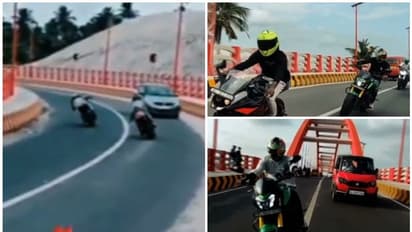 കൊല്ലത്ത് ബൈക്കില് യുവാക്കളുടെ അഭ്യാസ പ്രകടനം; കാറുമായി കൂട്ടിയിടി ഒഴിവായത് തലനാരിഴയ്ക്ക്, തെരഞ്ഞ് പൊലീസ്