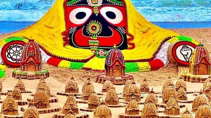 Jagannath Rath Yatra 2022: Sand artist Sudarsan Pattnaik crafts captivating 125 sand chariots on puri beach