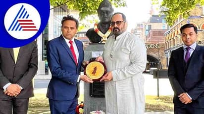 ಲಂಡನ್ನ ಬಸವೇಶ್ವರ ಪುತ್ಥಳಿಗೆ ಕೇಂದ್ರ ಸಚಿವ ರಾಜೀವ್ ಚಂದ್ರಶೇಖರ್ರಿಂದ ಗೌರವಾರ್ಪಣೆ