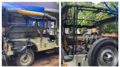 വീട്ടുമുറ്റത്ത് നിർത്തിയിട്ട ജീപ്പിലേക്ക് പെട്രോളൊഴിച്ച് പന്തമെറിഞ്ഞു, ജീപ്പ് കത്തി നശിച്ചു