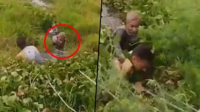 Uttar Pradesh cop rescues older man trapped in the swamp: Netizens praised the brave act