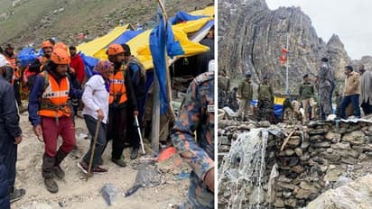 പ്രളയം, അമർനാഥ് തീര്ത്ഥാടനത്തിനെത്തിയ 15,000 ഓളം പേരെ ക്യാമ്പുകളിലേക്ക് മാറ്റി