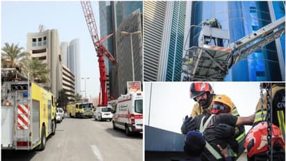 ഗ്ലാസ് വൃത്തിയാക്കുന്നതിനിടെ ക്രെയിന്‍ തകരാറിലായി; 17-ാം നിലയില്‍ കുടുങ്ങിയ തൊഴിലാളികളെ രക്ഷപ്പെടുത്തി