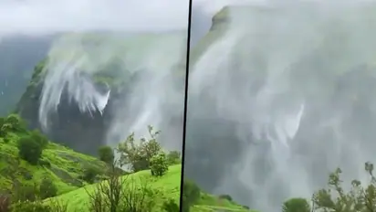 Watch: Mesmerizing view of an evaporating mystical waterfall