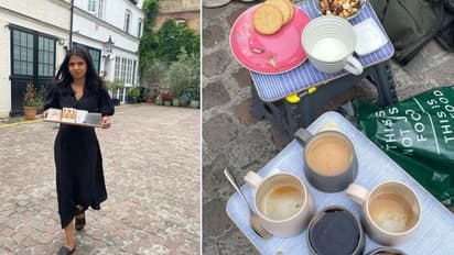 ಟೀ ಸರ್ವ್‌ ಮಾಡುತ್ತಿರುವ ರಿಷಿ ಸುನಕ್ ಪತ್ನಿ ಅಕ್ಷತಾ ಮೂರ್ತಿ