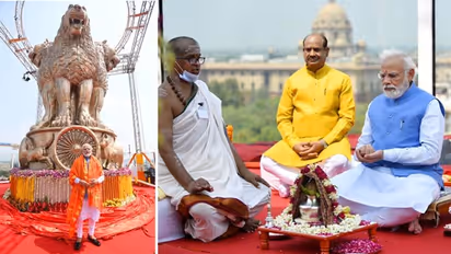 नए संसद भवन की छत पर बने राष्ट्रीय प्रतीक का PM मोदी ने किया उद्घाटन, 9500 किग्रा ब्रांज से हुआ है तैयार