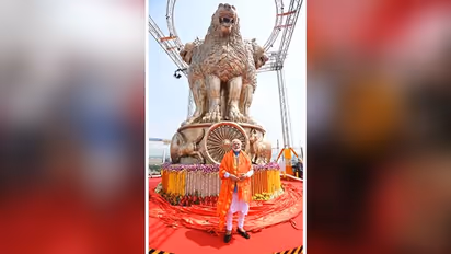 PM Modi unveils 9,500 kg, 6.5m long bronze National Emblem cast on new Parliament building