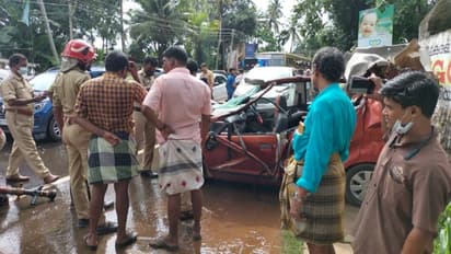 നിർത്തിയിട്ട ലോറിക്ക് പിന്നിൽ കാറിടിച്ചുണ്ടായ അപകടം, 85കാരി മരിച്ചു