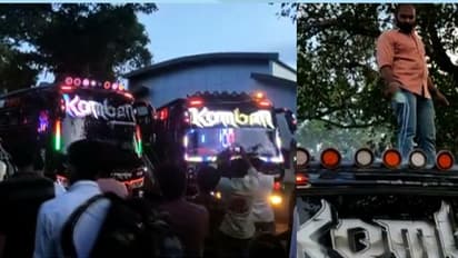 ബസിന് മുകളിൽ പൂത്തിരി കത്തിച്ച സംഭവം; കേസെടുത്ത് പൊലീസ്, 'കൊമ്പൻ' ഡ്രൈവർ അടക്കം നാല് പേർ അറസ്റ്റിൽ