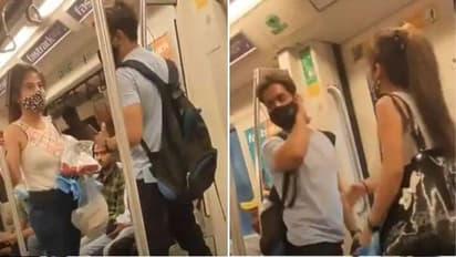 மெட்ரோ ரயிலில் இளைஞனுக்கு ‘தர்ம அடி’ போட்ட இளம்பெண்..வைரல் வீடியோ - எதற்கு தெரியுமா ?