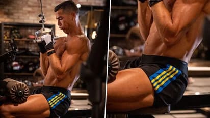 Ronaldo working out in Man United shorts convinces fans striker staying at Old Trafford