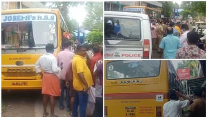 ഓടുന്ന സ്കൂൾ ബസിൽ എമർജൻസി ഡോർ തുറന്നു, വിദ്യാർഥി റോഡിൽ തെറിച്ചുവീണു; ഡ്രൈവർ ഇറങ്ങിയോടി, നാട്ടുകാർ പിടികൂടി