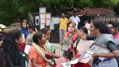 அண்ணாமலையுடன் செல்பியா.?? வேறு வேலைய பாருங்க.. பாஜகவினருடன் வாக்கு வாதத்தில் ஈடுபட்ட மாணவிகள்.  