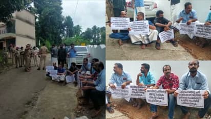 നീറ്റ് പരീക്ഷ അടിവസ്ത്രം അഴിപ്പിച്ച സംഭവം: അറസ്റ്റിലായവരുടെ ബന്ധുക്കൾ പ്രതിഷേധിക്കുന്നു