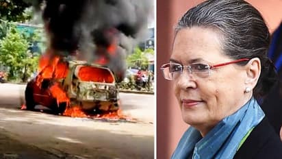 Congress workers torch vehicle in Bengaluru; BJP asks, 'Is it Satyagrah or Duragrah?'