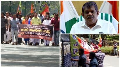 തൊണ്ടി മുതൽ കേസ്: 'മന്ത്രി ആന്റണി രാജു രാജിവെക്കണം', യുവമോർച്ച പ്രവർത്തകരുടെ മാര്ച്ച്