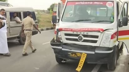 மாணவியின் உடலை எடுத்து சென்ற ஆம்புலன்ஸ் விபத்தில் சிக்கியது..