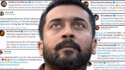 ‘நடிப்பின் நாயகன்’ சூர்யாவுக்கு முதல் தேசிய விருது... எட்டுத்திக்கிலும் இருந்து குவிந்த வாழ்த்து மழை