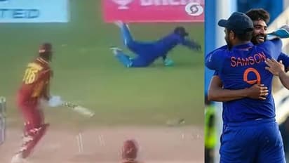 വിന്ഡീസിനെതിരെ ഇന്ത്യയെ തോല്വിയില് നിന്ന് രക്ഷിച്ച സഞ്ജുവിന്റെ മിന്നല് സേവ്-വീഡിയോ