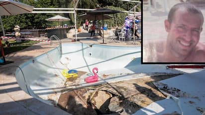 ആളുകള് നീന്തുന്നതിനിടെ സ്വിമ്മിംഗ് പൂളിന്റെ നടുക്ക് വന്ഗര്ത്തമുണ്ടായി, രണ്ടുപേര് താഴ്ന്നുപോയി!